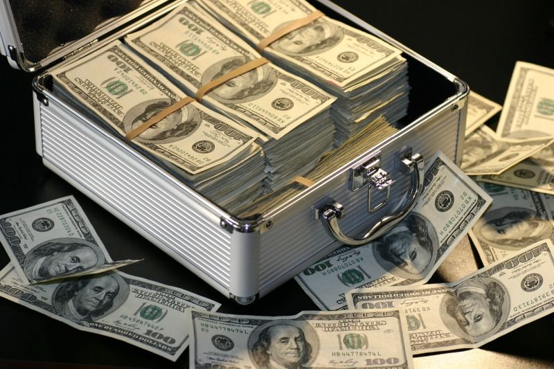 Briefcase full of cash for staff bonus